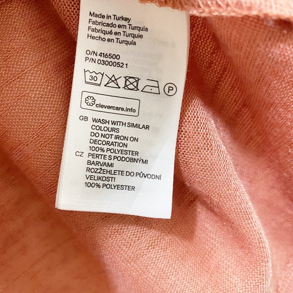 H&M Crew Neck Arm Embroidery Detail Coral XS - Picture 4 of 8